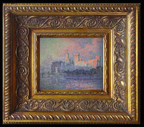 framed  Paul Signac The Papal Palace Avignon (nn03), Ta078